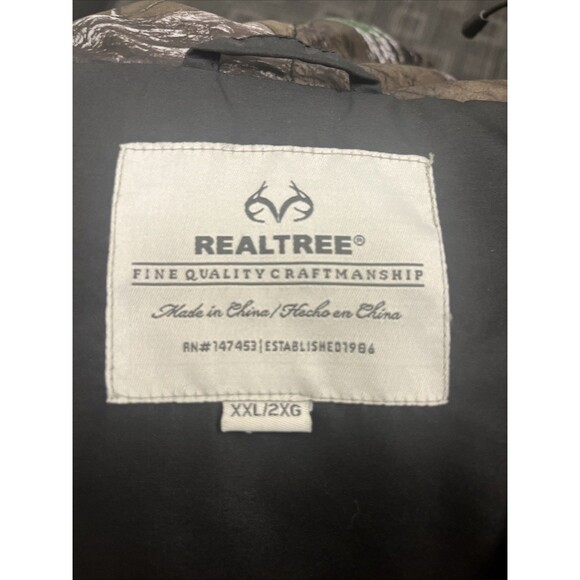 REALTREE Men’s Hunting Jacket Zipper Hoodie Camo Outdoors Wear Black Size 2XL - Picture 8 of 9